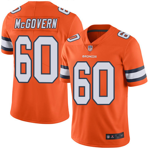 Men Denver Broncos 60 Connor McGovern Limited Orange Rush Vapor Untouchable Football NFL Jersey